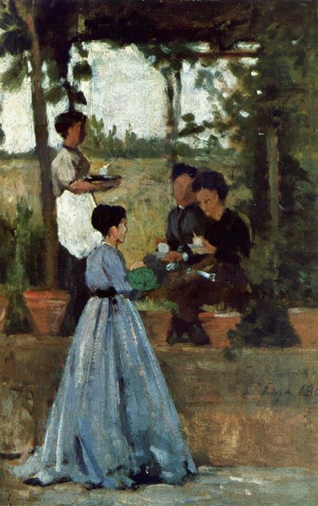 Coffee under the pergola (1864) – Silvestro Lega Tablo