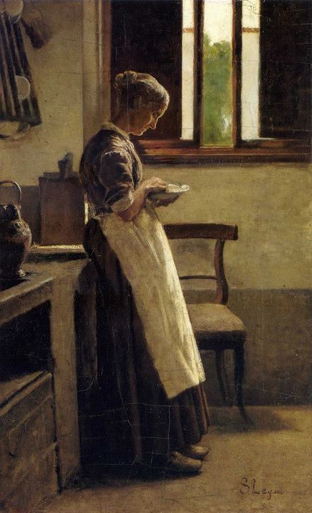Figure of woman in the kitchen (1872) – Silvestro Lega Tablo
