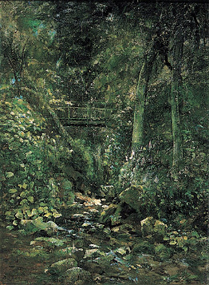 Forest with water lilies (1855) - Silvestro Lega Tablo
