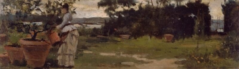 Garden in Bellariva (1884) - Silvestro Lega Tablo