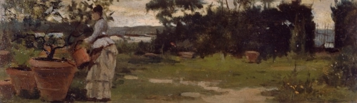 Garden in Bellariva (1884) - Silvestro Lega Tablo