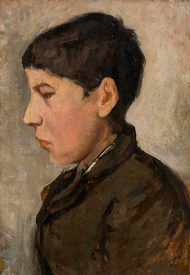 Head of a boy (1885) - Silvestro Lega Tablo