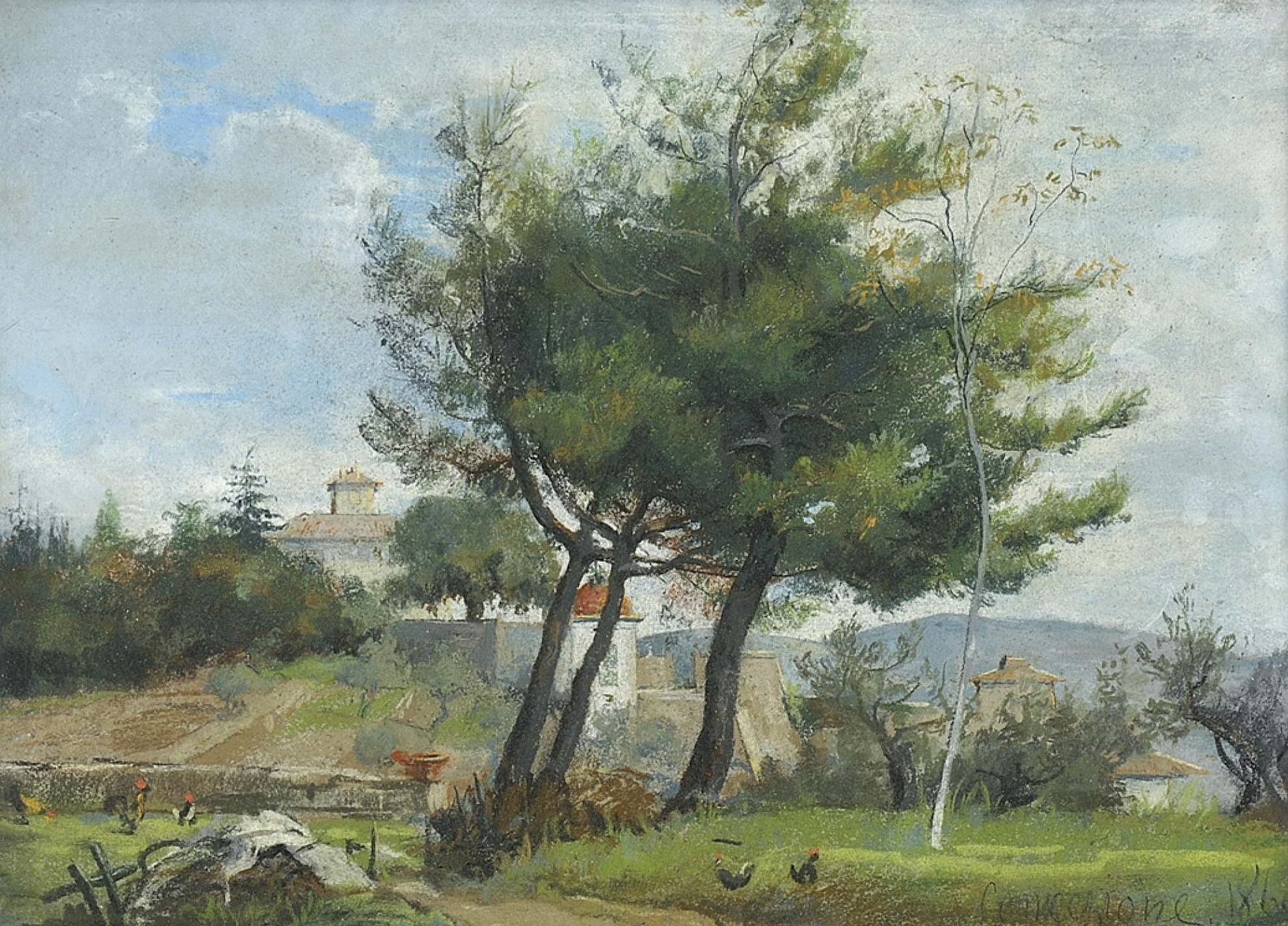 Landscape (1860) - Silvestro Lega Tablo