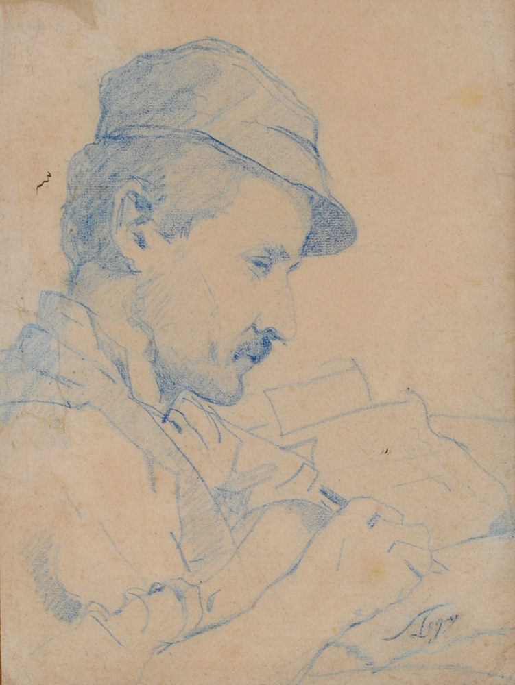 Man writing (1885) - Silvestro Lega Tablo