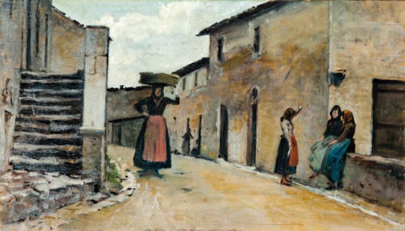 Peasant women from Gabbro (1889) - Silvestro Lega Tablo
