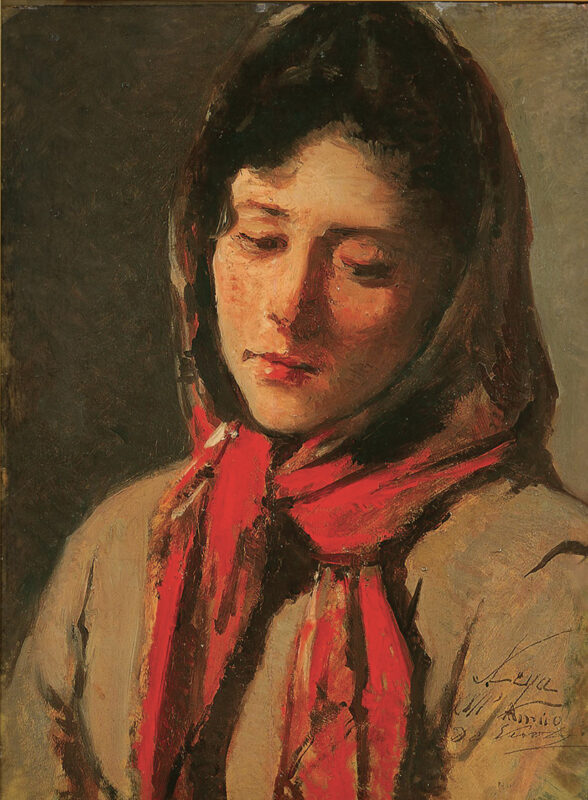 Portrait of a peasant woman (1890) - Silvestro Lega Tablo