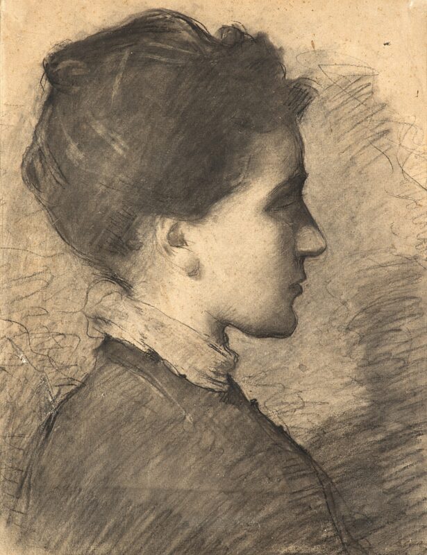 Profile of a girl - Silvestro Lega Tablo