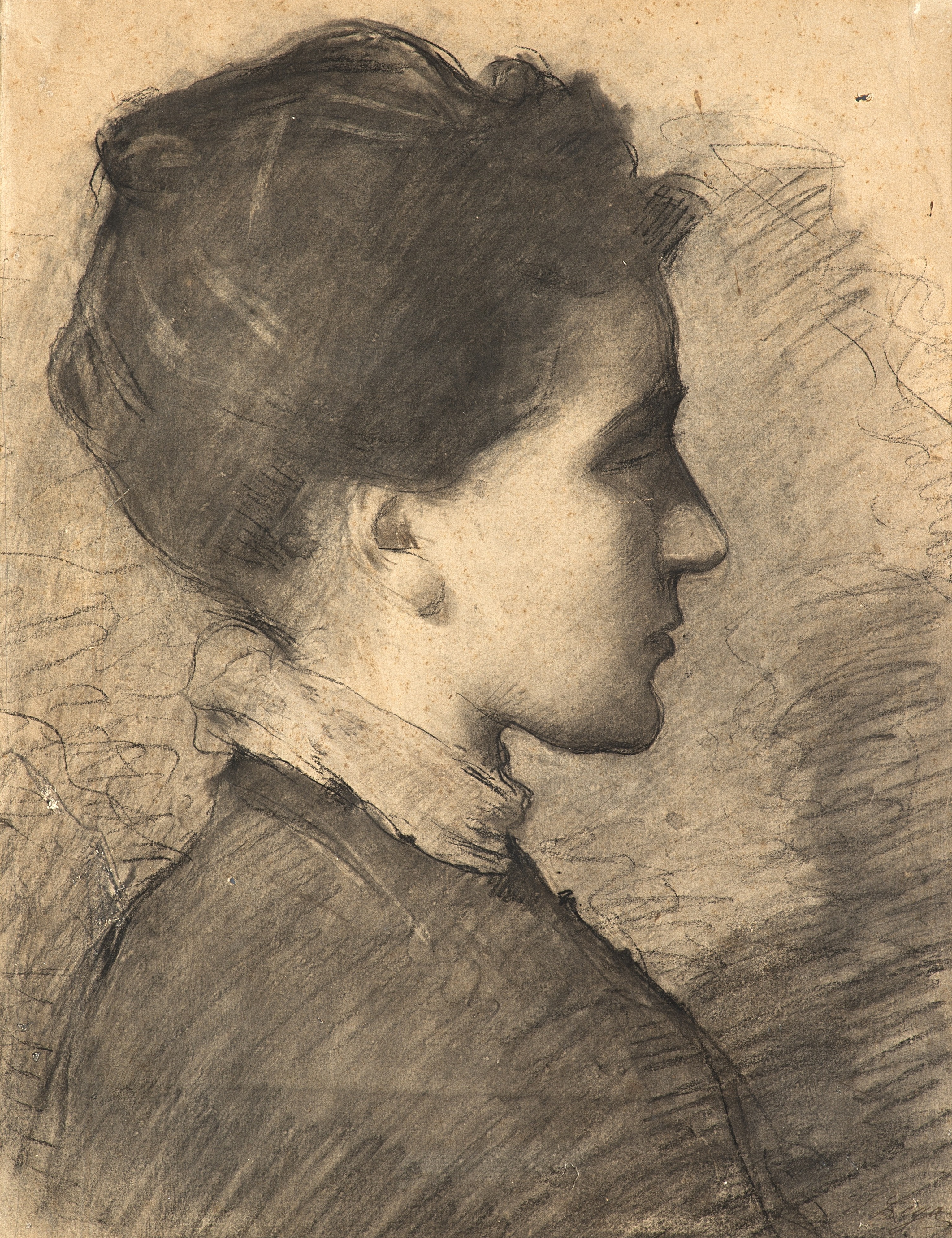 Profile of a girl - Silvestro Lega Tablo