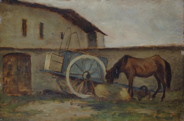 The courier's horse - Silvestro Lega Tablo
