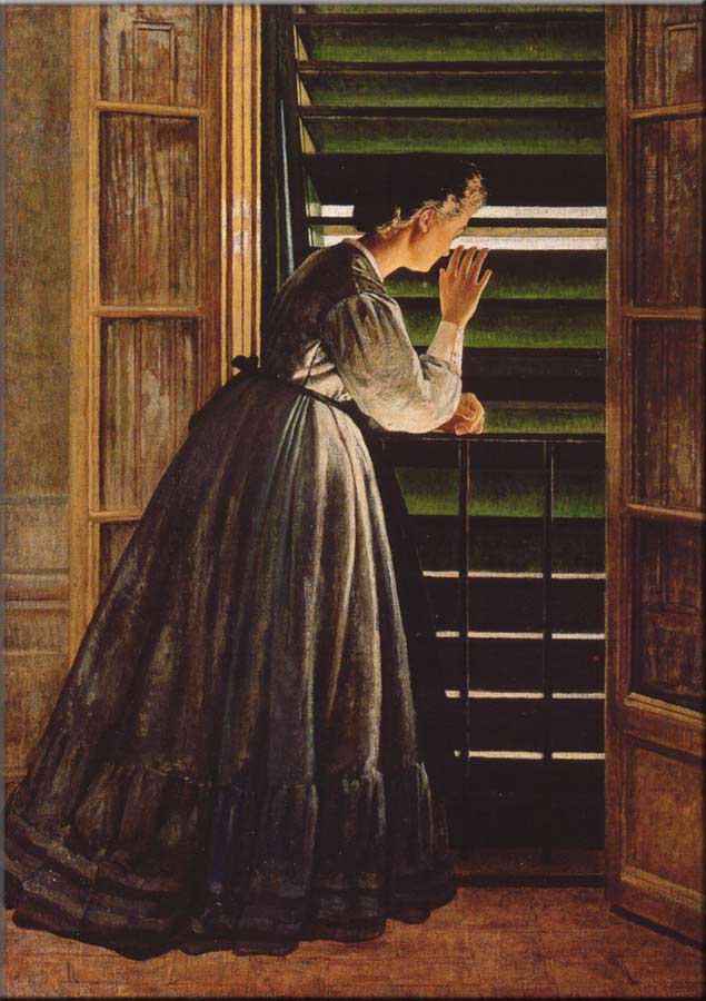 The curious woman (1866) - Silvestro Lega Tablo