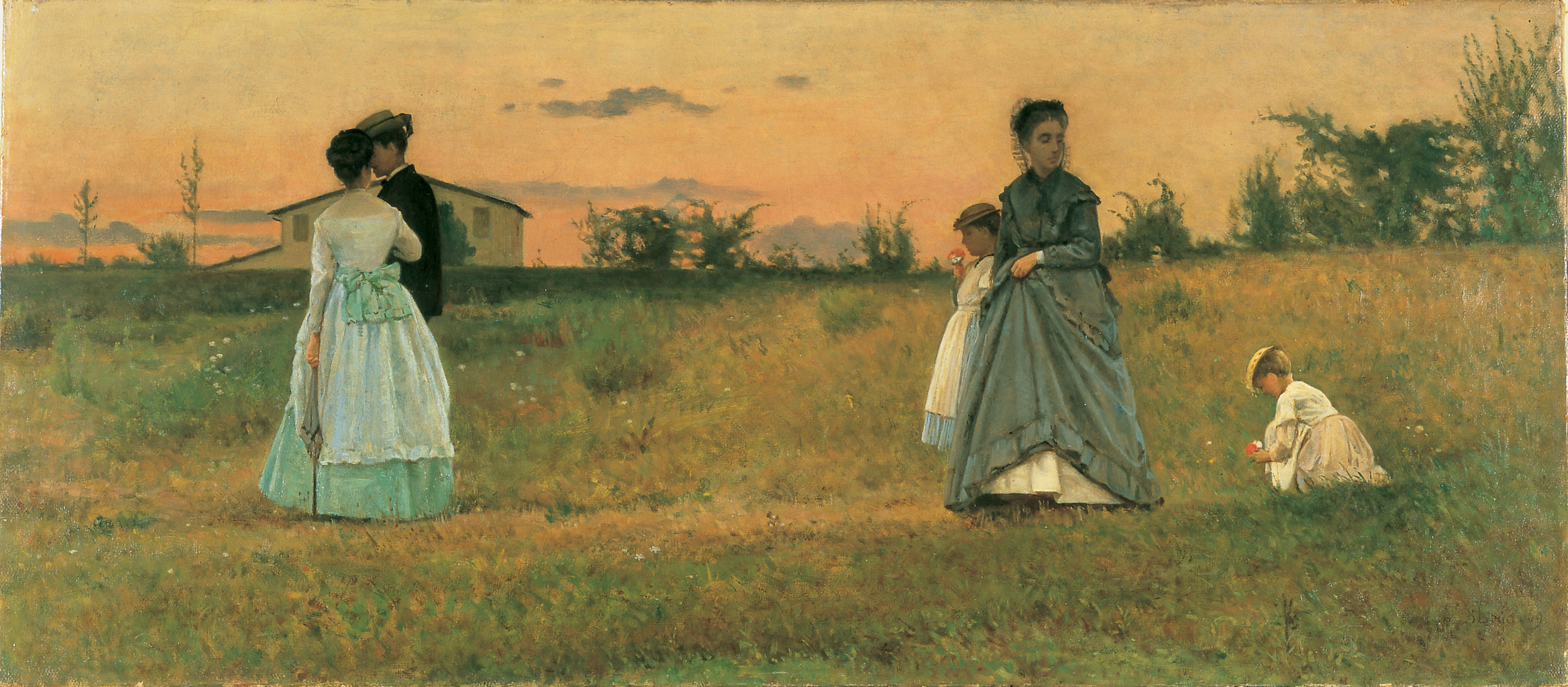 The engaged couple (1869) - Silvestro Lega Tablo