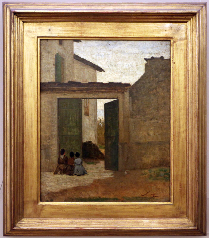 The hour of the hail Mary or The passage of the viaticum (1870) - Silvestro Lega Tablo