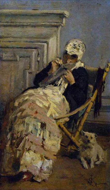 The mending - Silvestro Lega Tablo