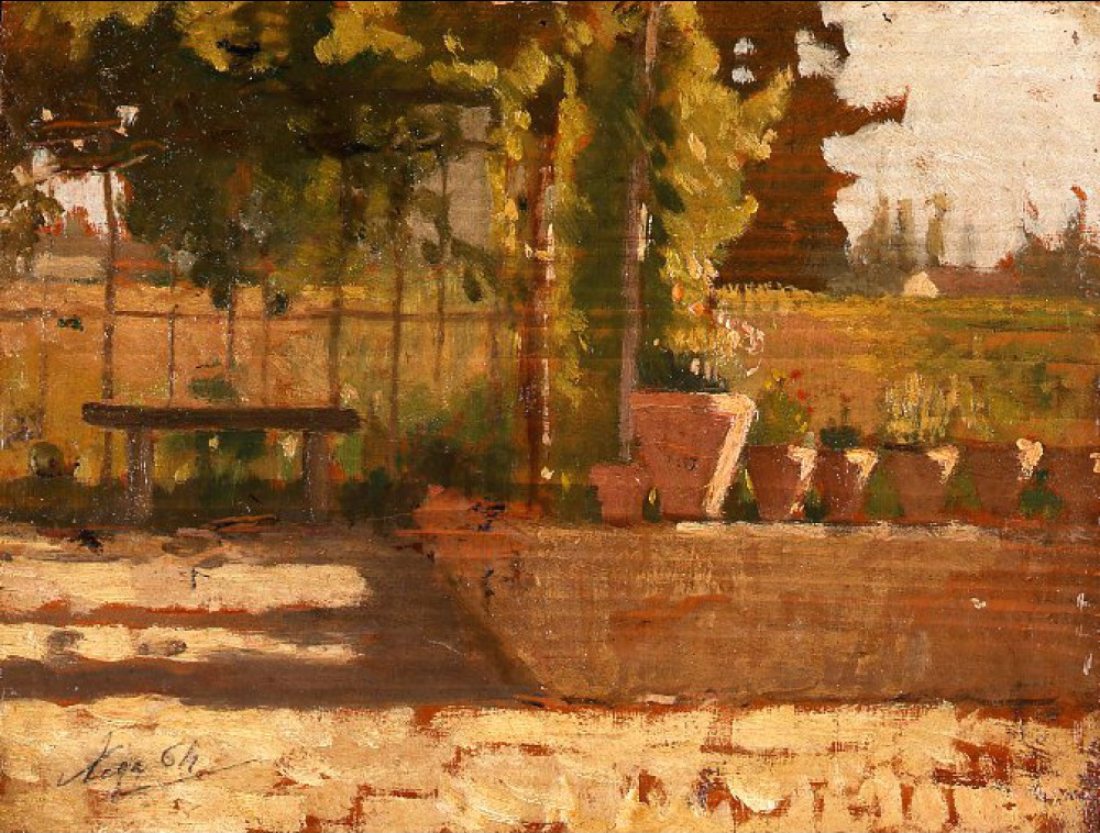 The pergola (1864) – Silvestro Lega Tablo