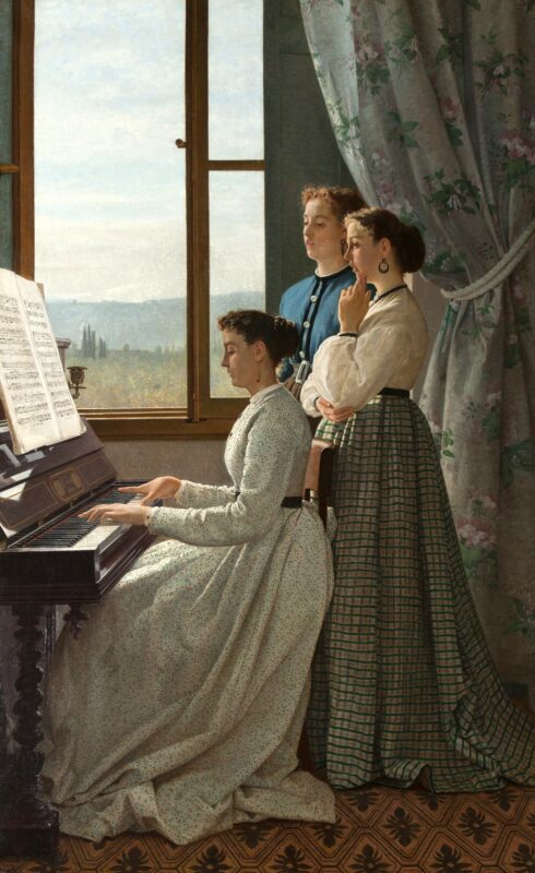 The singing of the folk song (1867) - Silvestro Lega Tablo