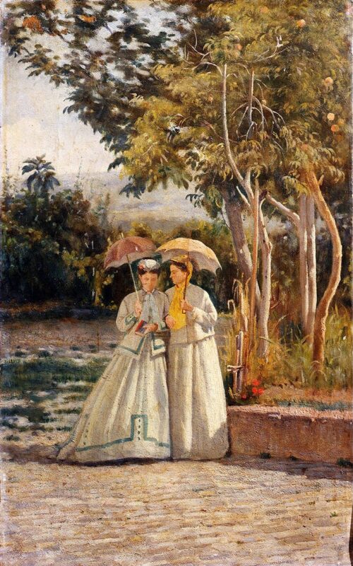 The walk in the garden (1864) - Silvestro Lega Tablo