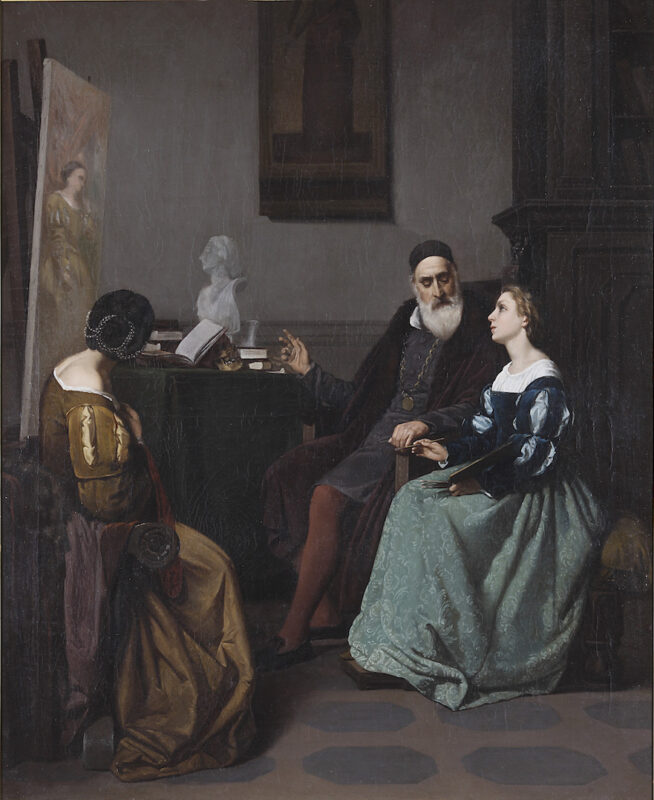 Titian and Irene of Spilimbergo (1859) - Silvestro Lega Tablo