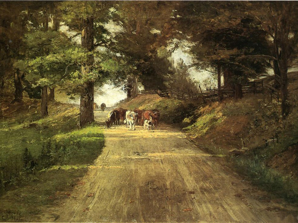 An Indiana Road (1889) – T. C. Steele Tablo