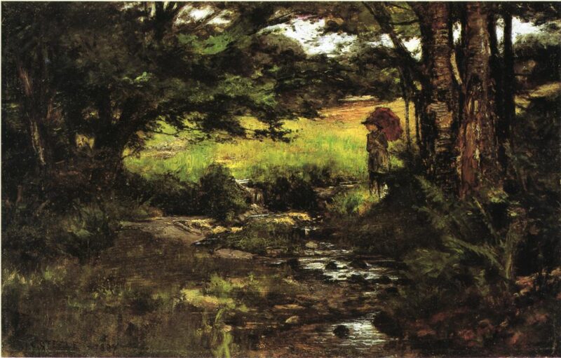 Brook in Woods (1887) - T. C. Steele Tablo