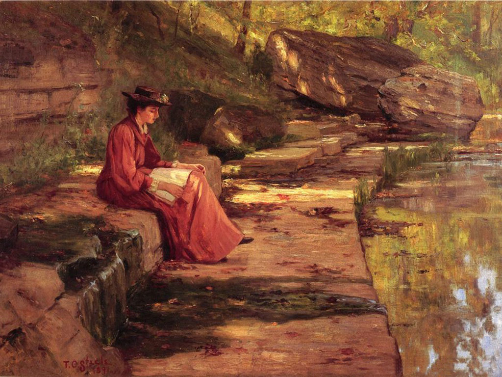 Daisy by the River (1891) - T. C. Steele Tablo