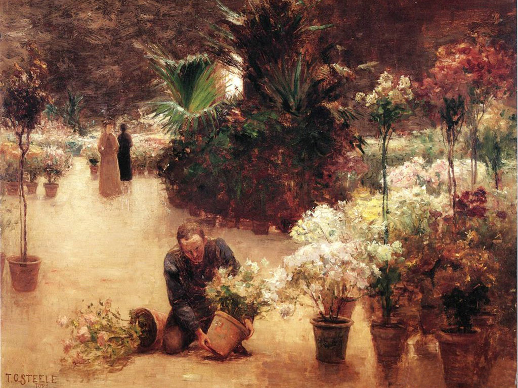 Flower Mart (1890) - T. C. Steele Tablo