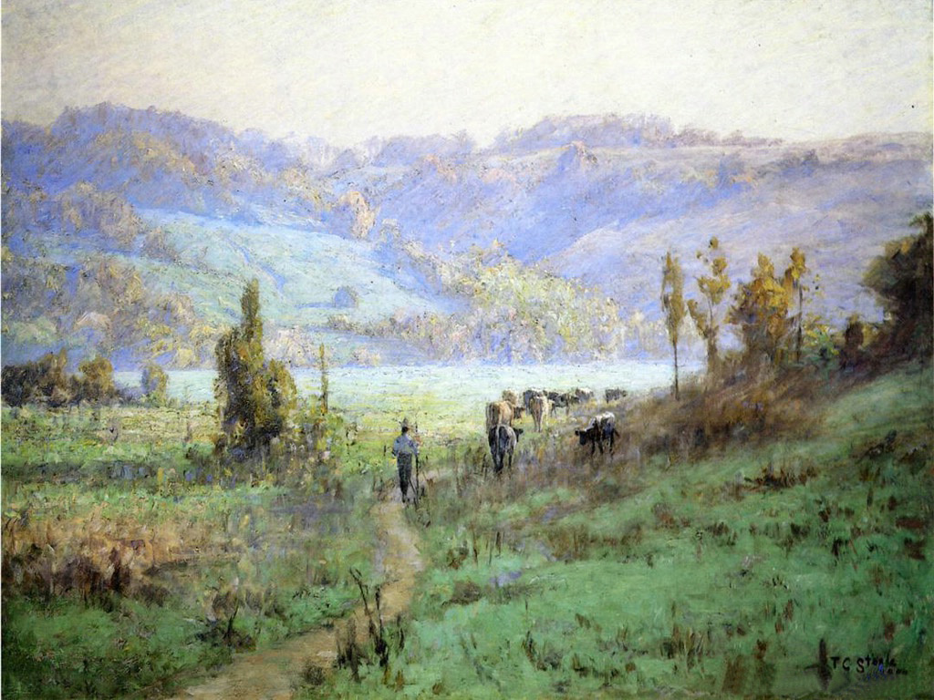 In the Whitewater Valley near Metamora (1894) - T. C. Steele Tablo