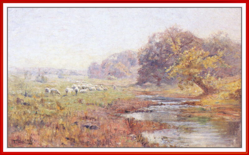 Morning. The Sheep - T. C. Steele Tablo