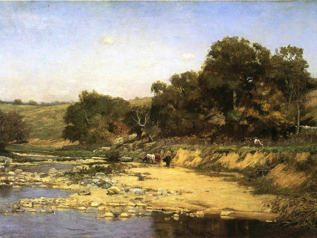 On the Muscatatuck (1886) - T. C. Steele Tablo