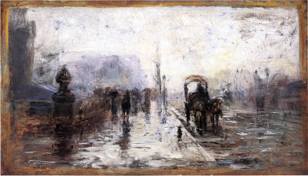 Street Scene with Carriage (1894) - T. C. Steele Tablo