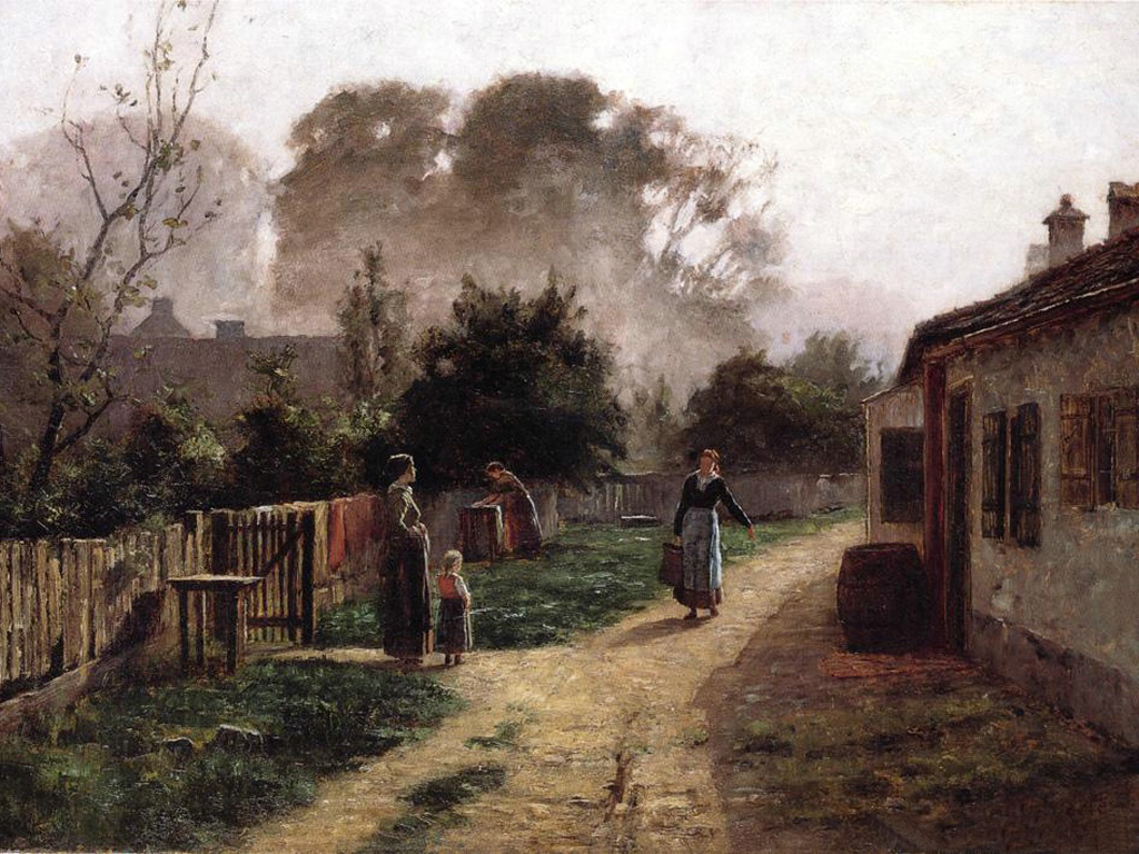 Village Scene - T. C. Steele Tablo