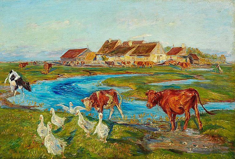 Homeward at milking time. Evening. Saltholm (1897) - Theodor Philipsen Tablo