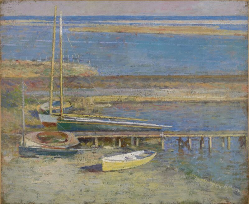 Boats at a Landing (1894) - Theodore Robinson Tablo
