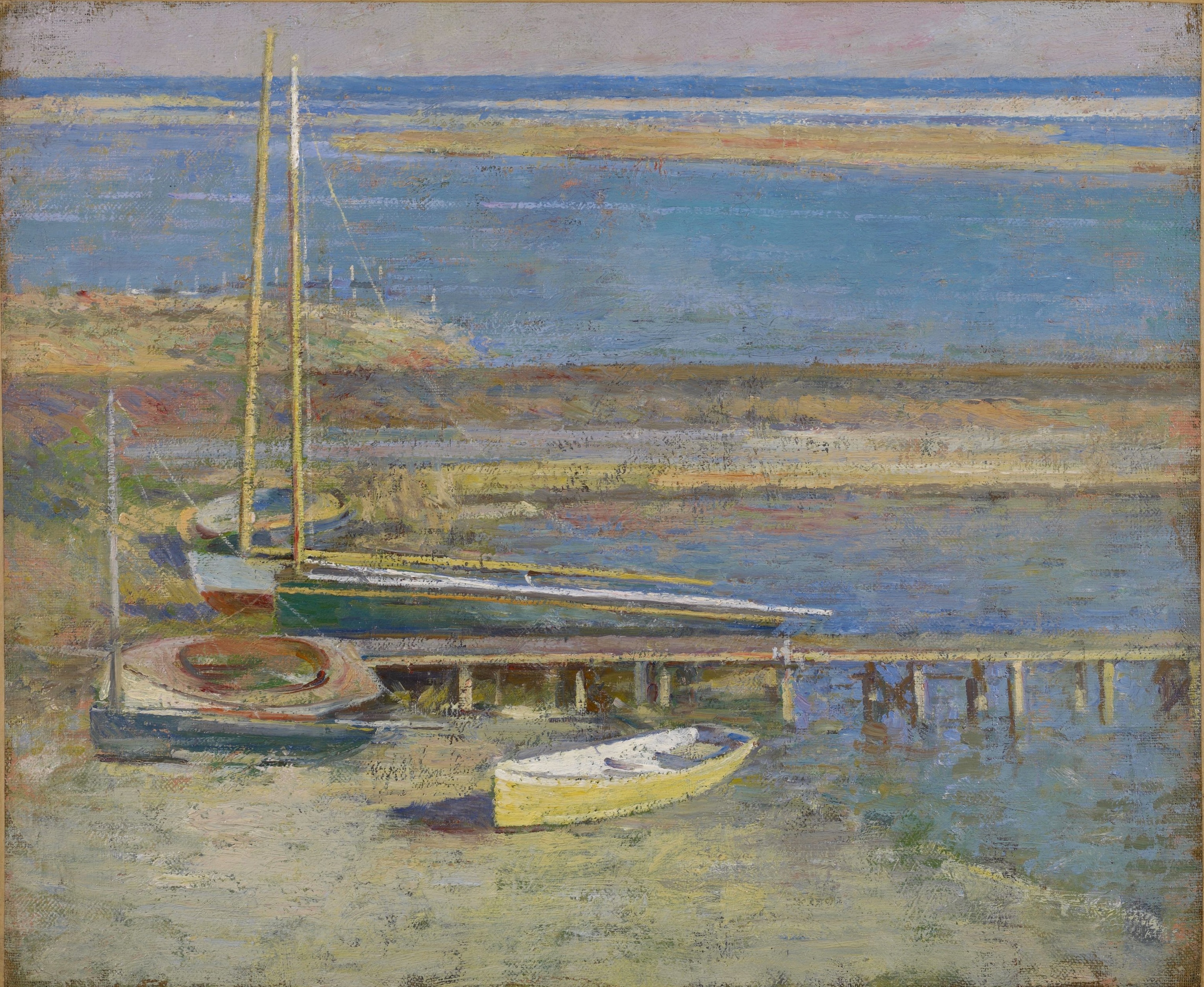 Boats at a Landing (1894) - Theodore Robinson Tablo