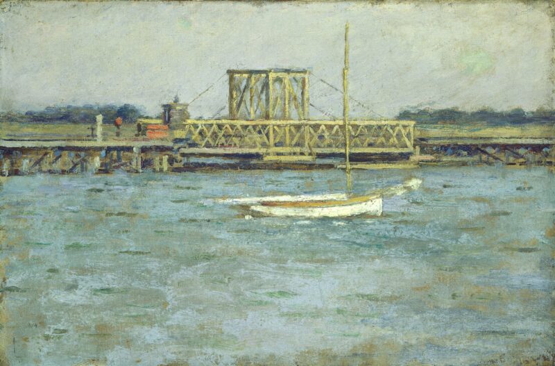 Drawbridge Long Branch R. R. (1894) - Theodore Robinson Tablo
