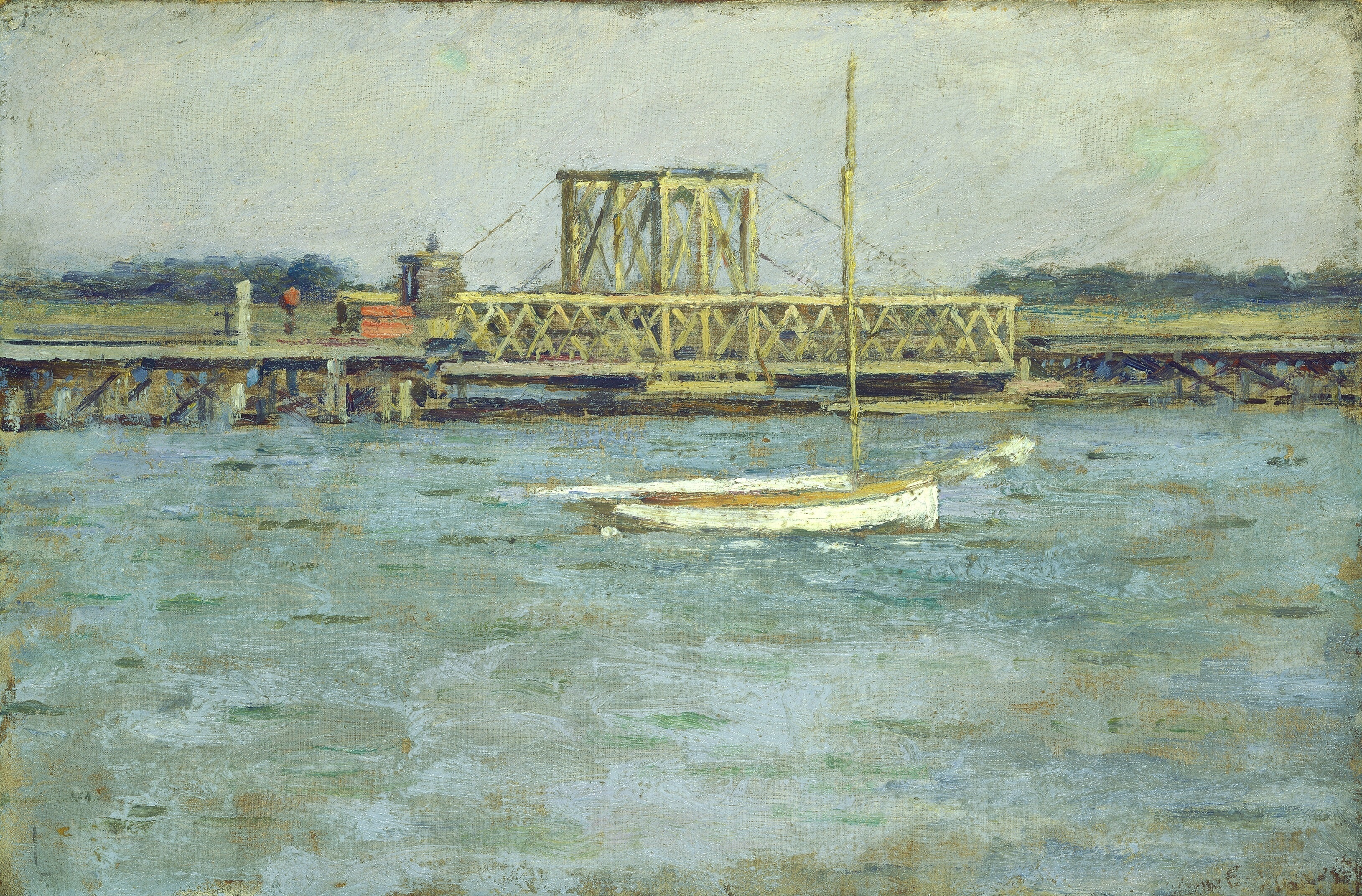 Drawbridge Long Branch R. R. (1894) - Theodore Robinson Tablo