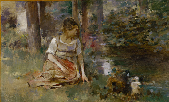 Femme Au Canard (1891) – Theodore Robinson Tablo
