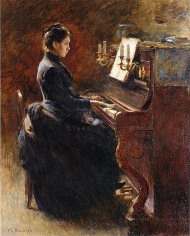 Girl at Piano (1887) - Theodore Robinson Tablo
