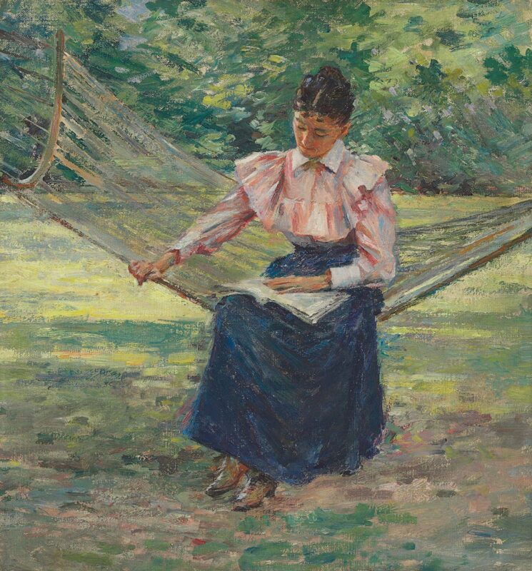 Girl in Hammock (1894) - Theodore Robinson Tablo