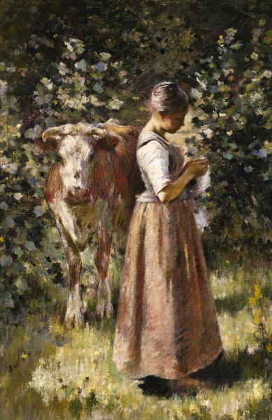La Vachère (1888) - Theodore Robinson Tablo
