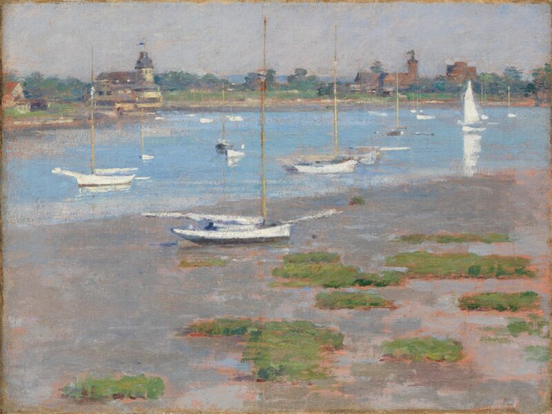 Low Tide, Riverside Yacht Club (1894) - Theodore Robinson Tablo