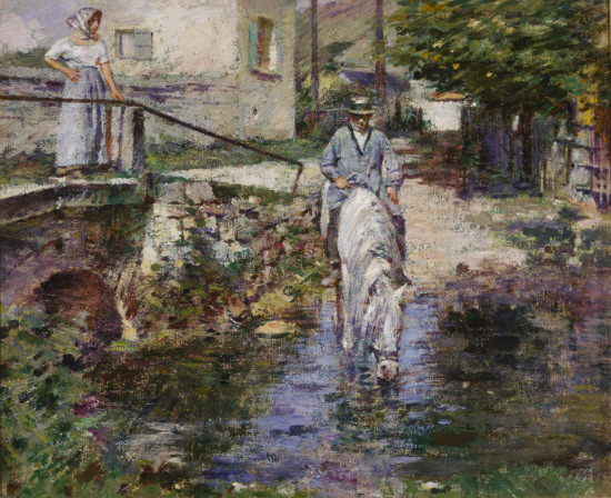 Robinson Pere Trogon and His Daughter at the Bridge (1891) – Theodore Robinson Tablo