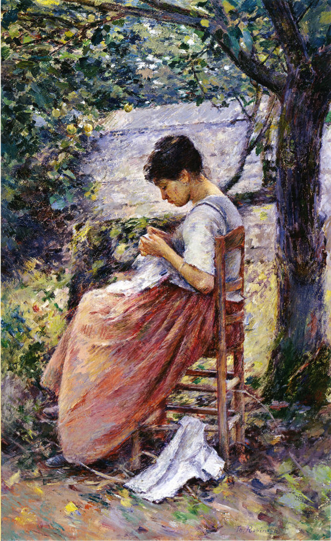 The Layette (1882) - Theodore Robinson Tablo