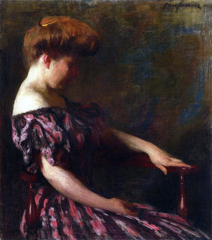 A Flowered Gown (1906) - Thomas Pollock Anshutz Tablo