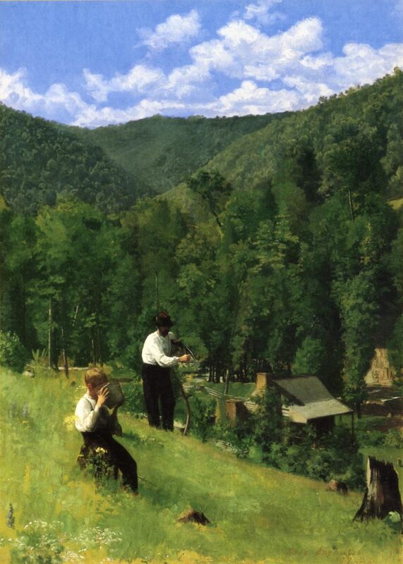 The Farmer and His Son at Harvesting (1879) – Thomas Pollock Anshutz Tablo