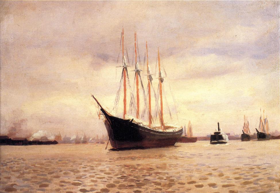The Visit of the Beggar and her Child On the Delaware at Tacony - Thomas Pollock Anshutz Tablo