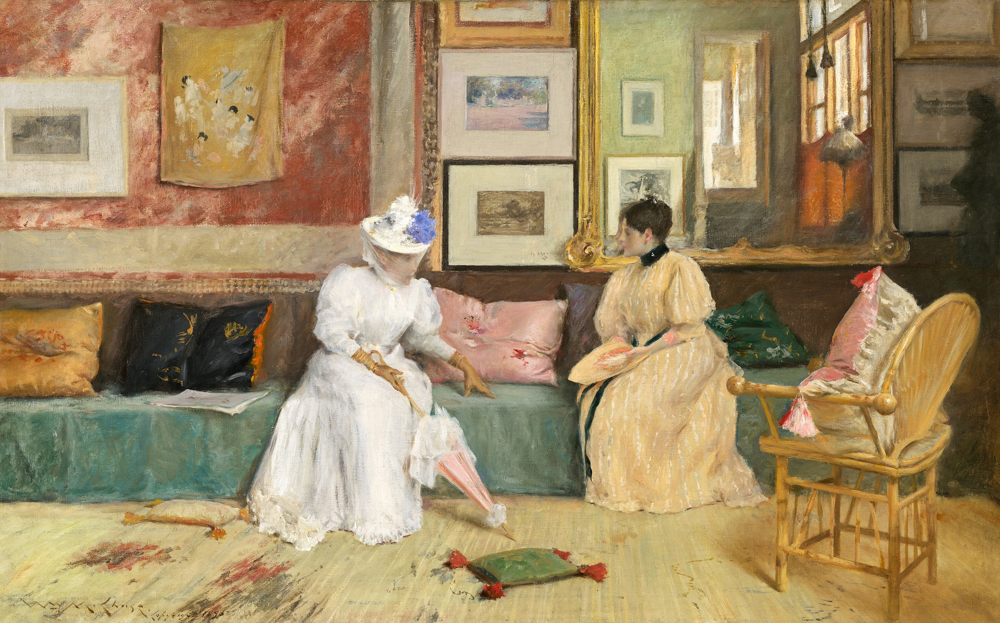 A Friendly Call (1895) - William Merritt Chase Tablo