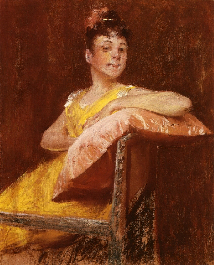 A Girl in Yellow (aka The Yellow Gown) (1900) - William Merritt Chase Tablo
