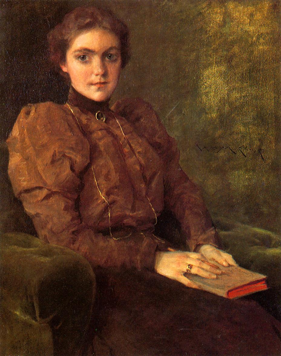 A Lady in Brown - William Merritt Chase Tablo
