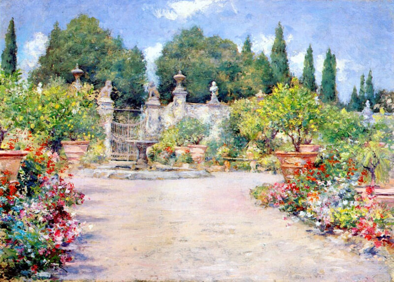 An Italian Garden (1909) – William Merritt Chase Tablo