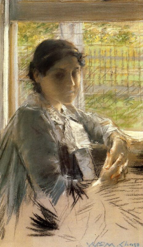 At the Window – William Merritt Chase Tablo